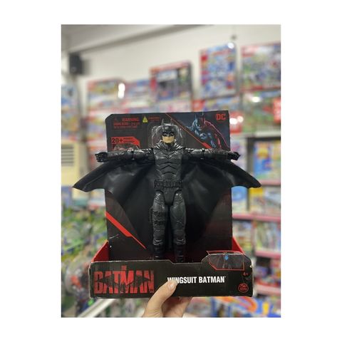  6060510 - DC Comics, Batman 30cm Wingsuit Action Figure with Lights and Phrases, Expanding Wings 