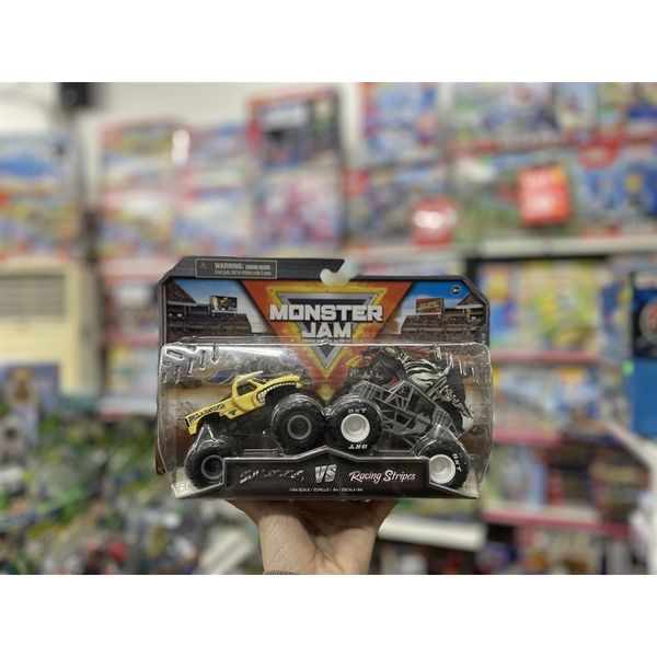 23win08 com xe 6064128 - Monster Jam 1:64 Diecast 2-Pack Bulldozer vs Racing Stripes
