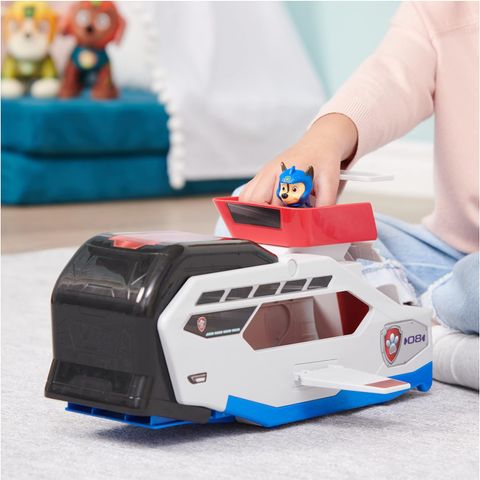  6065308- Paw Patrol Aqua Pups Whale Patroller Team Vehicle with Chase Action Figure, 