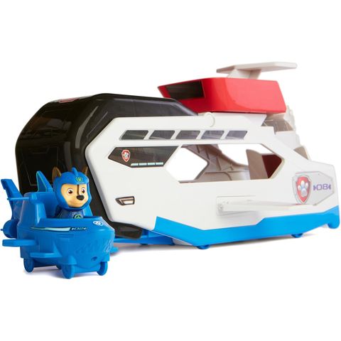  6065308- Paw Patrol Aqua Pups Whale Patroller Team Vehicle with Chase Action Figure, 