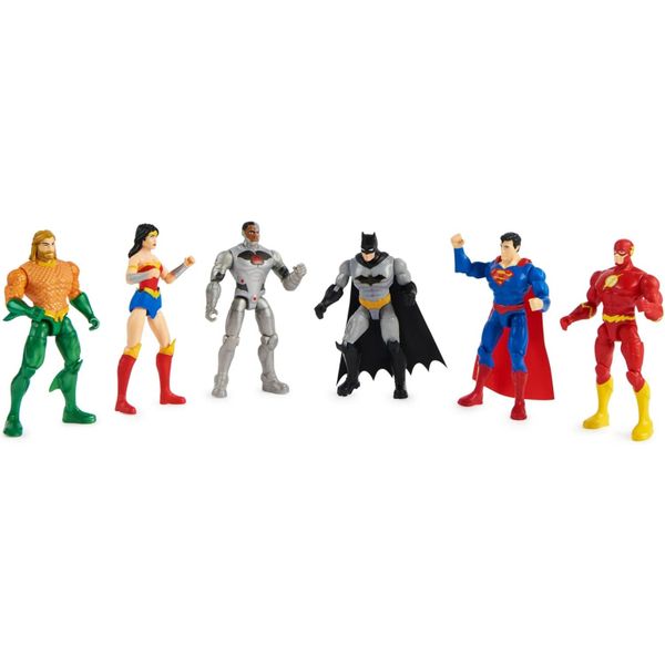 23win08 com mô hình 6066298- Comics Justice League 4 Inch Action Figures 6-Pack Batman Superman Cyborg