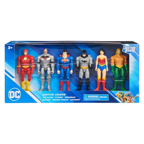  Đồ chơi mô hình 6066298- Comics Justice League 4 Inch Action Figures 6-Pack Batman Superman Cyborg 