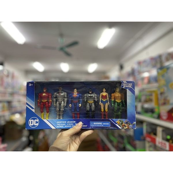 23win08 com mô hình 6066298- Comics Justice League 4 Inch Action Figures 6-Pack Batman Superman Cyborg