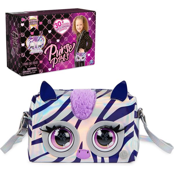 23win08 com túi đeo chéo 6066596 - Purse Pets, Metallic Mood Rebel Stripez Interactive Pet Toy & Crossbody-1