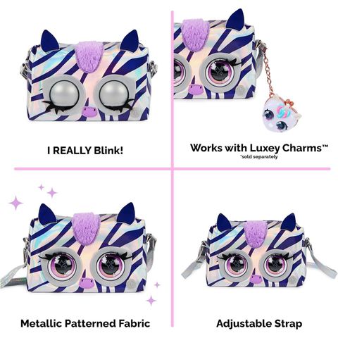  Đồ chơi túi đeo chéo 6066596 - Purse Pets, Metallic Mood Rebel Stripez Interactive Pet Toy & Crossbody 