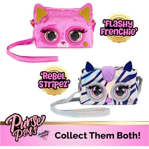  Đồ chơi túi đeo chéo 6066596 - Purse Pets, Metallic Mood Rebel Stripez Interactive Pet Toy & Crossbody 