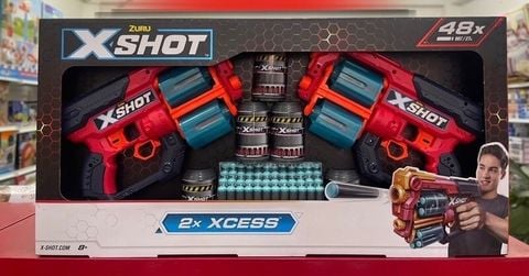  Bộ đồ chơi phóng thanh xốp mút Xcess X-Shot (2 bệ phóng, 5 lon , 48 thanh mút) - 36438 