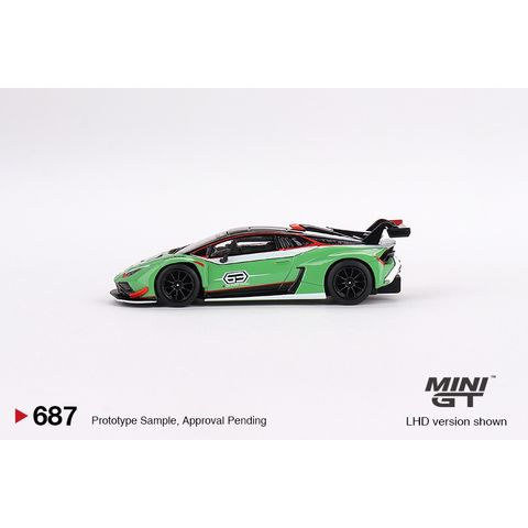  Xe mô hình MINI GT 1/64 Lamborghini Huracan GT3 EVO2 Presentation Left Handle 