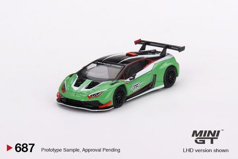  Xe mô hình MINI GT 1/64 Lamborghini Huracan GT3 EVO2 Presentation Left Handle 