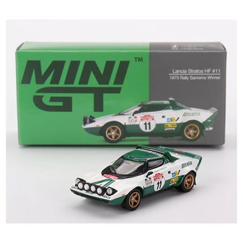  Xe mô hình MINI GT 1/64 Lancia Stratos HF Rally Sanremo 1975 Winner #11 (LHD) 