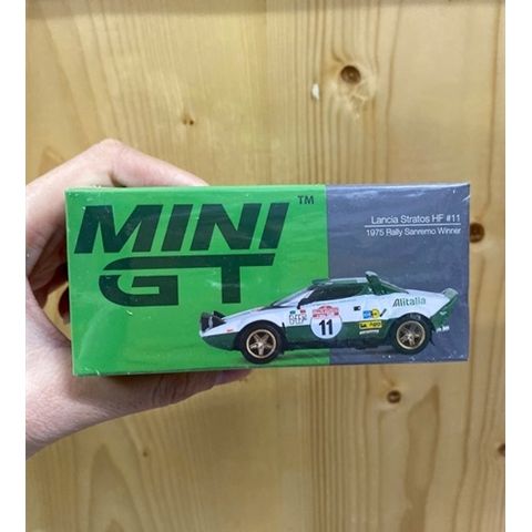  Xe mô hình MINI GT 1/64 Lancia Stratos HF Rally Sanremo 1975 Winner #11 (LHD) 