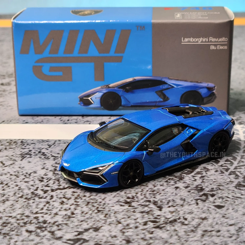  MINI GT 1/64 Lamborghini Revuelto Blue Eleos (Left Handle) 