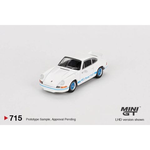  Xe mô hình MINI GT 1/64 Porsche 911 Carrera RS 2.7 Grand Prix White/Blue Libery (Right Handle) 