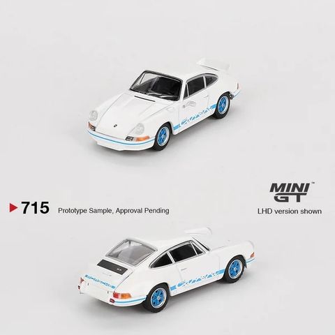  Xe mô hình MINI GT 1/64 Porsche 911 Carrera RS 2.7 Grand Prix White/Blue Libery (Right Handle) 