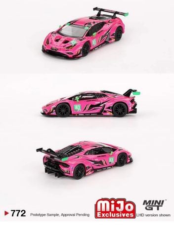  Xe mô hình MINI GT 1/64 Lamborghini Huracan GT3 EVO2 IMSA Daytona 24 Hour 2023#83 Iron Dames (Left Handle) 
