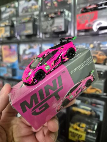  Xe mô hình MINI GT 1/64 Lamborghini Huracan GT3 EVO2 IMSA Daytona 24 Hour 2023#83 Iron Dames (Left Handle) 