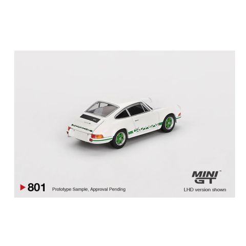  Xe mô hình MINI GT 1/64 Porsche 911 Carrera RS 2.7 Grand Prix White/Green Libery (Right Handle) 