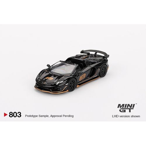 MINI GT 1/64 Lamborghini Aventador SVJ 63 Roadster Nero Aldebaran Black (Right Handle)