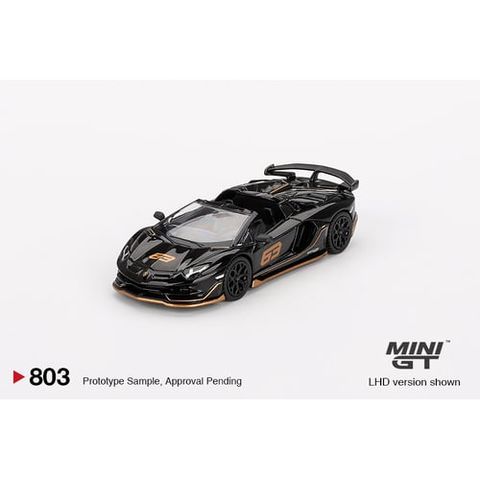  Xe mô hình MINI GT 1/64 Lamborghini Aventador SVJ 63 Roadster Nero Aldebaran Black (Right Handle) 