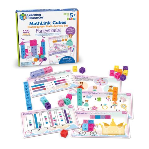  Đồ chơi toán học 5 tuổi Learning Resources MathLink Cubes Kindergarten Activity Set: Fantasticals! 