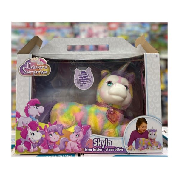 Mô hình thú bông Unicorn Surprise Plush Tie Dye Sparkle Horn w/ 2 Baby Pony
