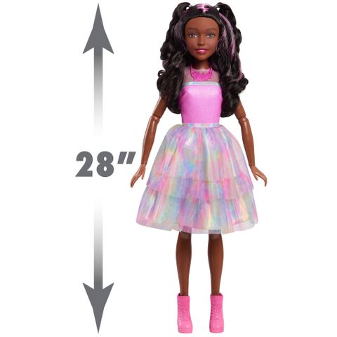  Đồ chơi búp bê thời trang Barbie 28-inch Tie Dye Style Best Fashion Friend, Brown Hair 