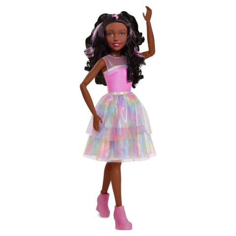  Đồ chơi búp bê thời trang Barbie 28-inch Tie Dye Style Best Fashion Friend, Brown Hair 