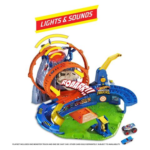  GYL14 Hot Wheels Monster Trucks T-Rex Volcano Playset 