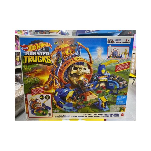 Bộ đồ chơi GYL14 Hot Wheels Monster Trucks T-Rex Volcano Playset
