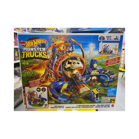  GYL14 Hot Wheels Monster Trucks T-Rex Volcano Playset 