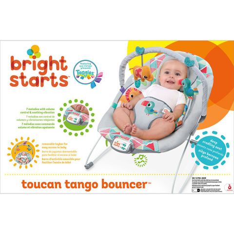  Đồ chơi ghế rung họa tiết chim Toucan đáng yêu Bright Starts 10589 