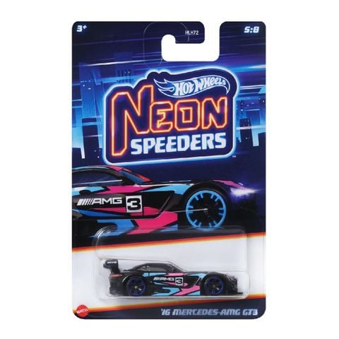  HRW79 Mô hình xe Hot Wheels Neon Speeders 16 MERCEDES AMG GT3 