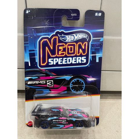  HRW79 Mô hình xe Hot Wheels Neon Speeders 16 MERCEDES AMG GT3 