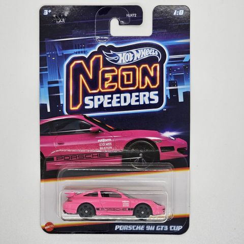  HRW75 Mô hình xe Hot Wheels Neon Speeders PORSCHE 911 GT3 CUP 