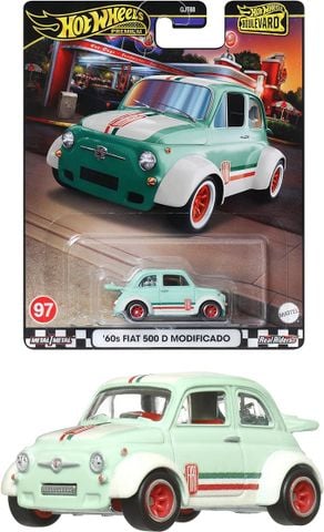  HRT65/GJT68 Mô hình siêu xe Hot Wheels BOULEVARD 60’s FIAT 500D MODIFICADO 