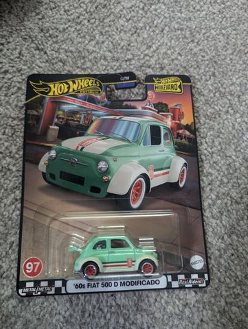  HRT65/GJT68 Mô hình siêu xe Hot Wheels BOULEVARD 60’s FIAT 500D MODIFICADO 