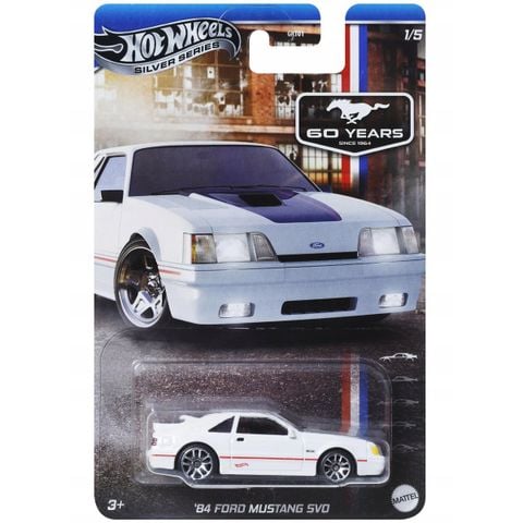  Siêu xe mô hình Hot Wheels 84 Ford Mustang SVO - trắng JBY5/GRT01 