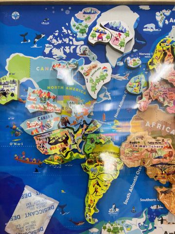  Bản Đồ Thế Giới A3 bằng gỗ nam châm 