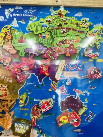  Bản Đồ Thế Giới A3 bằng gỗ nam châm 