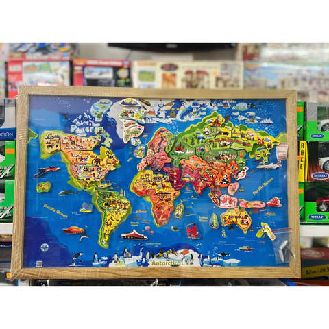  Bản Đồ Thế Giới A3 bằng gỗ nam châm 