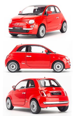  Mô hình xe Fiat 500 2007 1:24 Welly 22514W-Red 
