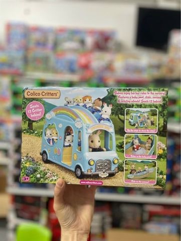  Calico Critters Sunshine Nursery Bus Toy Vehicle for Dolls Sylvanian Families 
