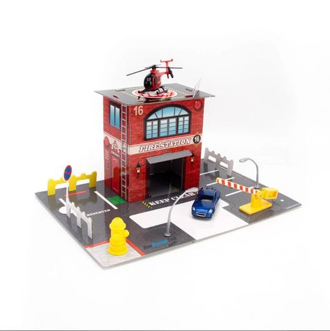  Bộ đồ chơi mô hình tòa nhà trụ sở cảnh sát 1/64 