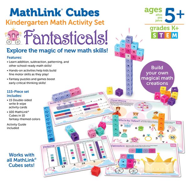  Learning Resources MathLink Cubes Kindergarten Math Activity Set: Fantasticals! 