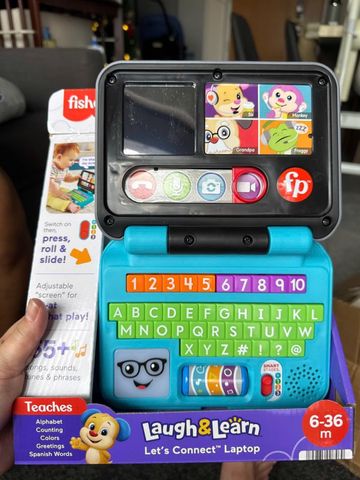  HCF33 Đồ chơi máy tính xách tay học tập có đèn và nhạc Fisher Price 