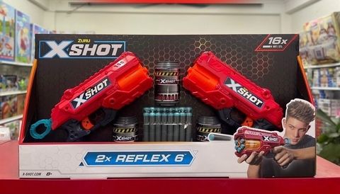  Bộ đồ chơi phóng thanh xốp mút Reflex 6 X-Shot (2 bệ phóng, 3 lon, 16 thanh mút) -36434-2022 