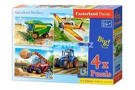  Xếp hình puzzle các loại xe nông trại 4 bộ 8/12/15/20 mảnh CASTORLAND B-041039 