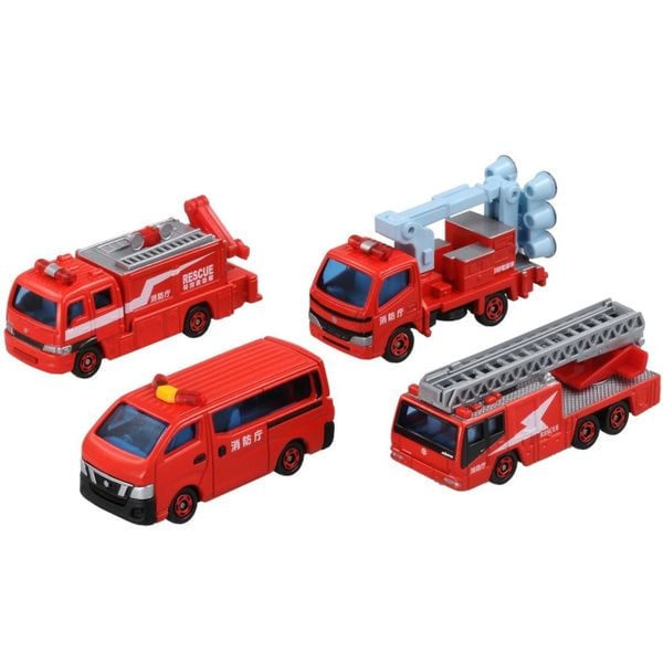  Set 4 xe tomica cứu hỏa 
