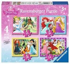  RV07397 9 Xếp hình puzzle Disney Princess 4 bộ 12/16/20/24 mảnh Ravensburger 