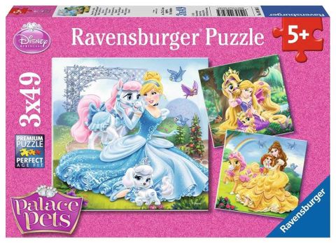  RV093465 Xếp hình puzzle Belle, Cinderella & Rapunzel 3 bộ 49 mảnh RAVENSBURGER 